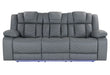 U7068 Grey 10 Power Reclining Sofa with Ddt, Wc and LED