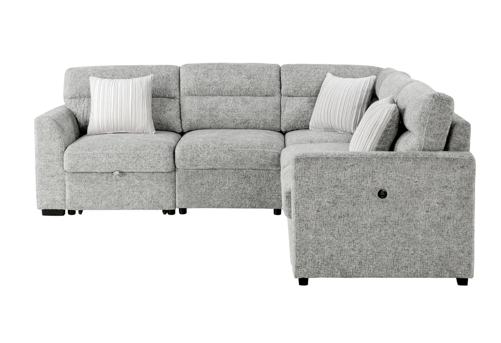 U9401 Nickel Sofa Bed Sectional with 3 Pillows