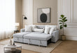 U0204 Light Grey/White Reversible Pull Out Sofa Bed