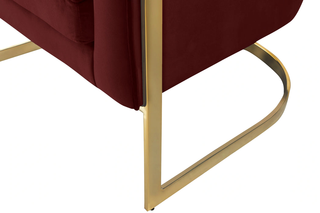 Carter Burgundy Velvet Accent Chair