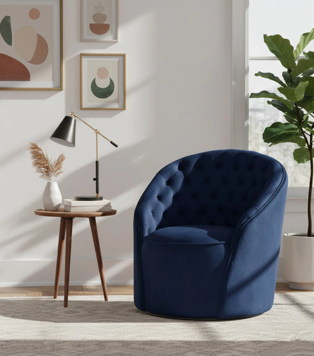 Alessio Navy Velvet Accent Chair