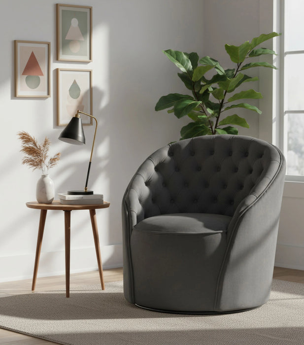 Alessio Grey Velvet Accent Chair