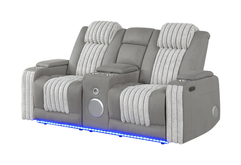 U8000 Pwr Console Rec Loveseat with PHR, LED and Speaker