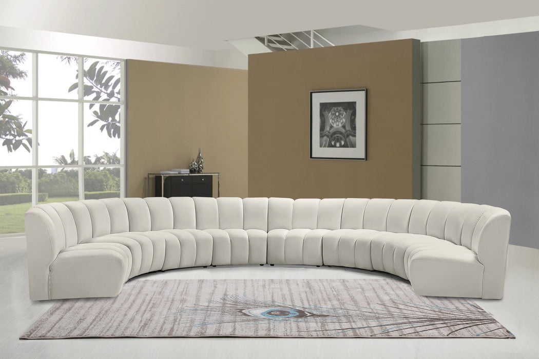Infinity Cream Velvet 8pc. Modular Sectional