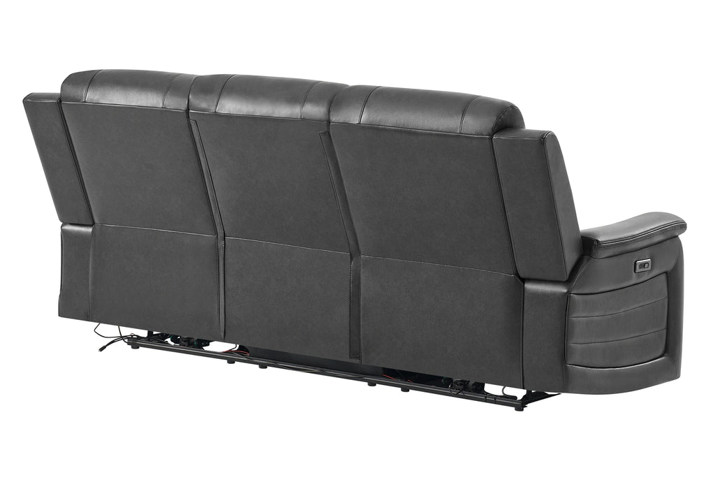 U8879 Blanche Charcoal Pwr Rec Sofa W/LED & Global Surround System