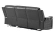 U8879 Blanche Charcoal Pwr Rec Sofa W/LED & Global Surround System