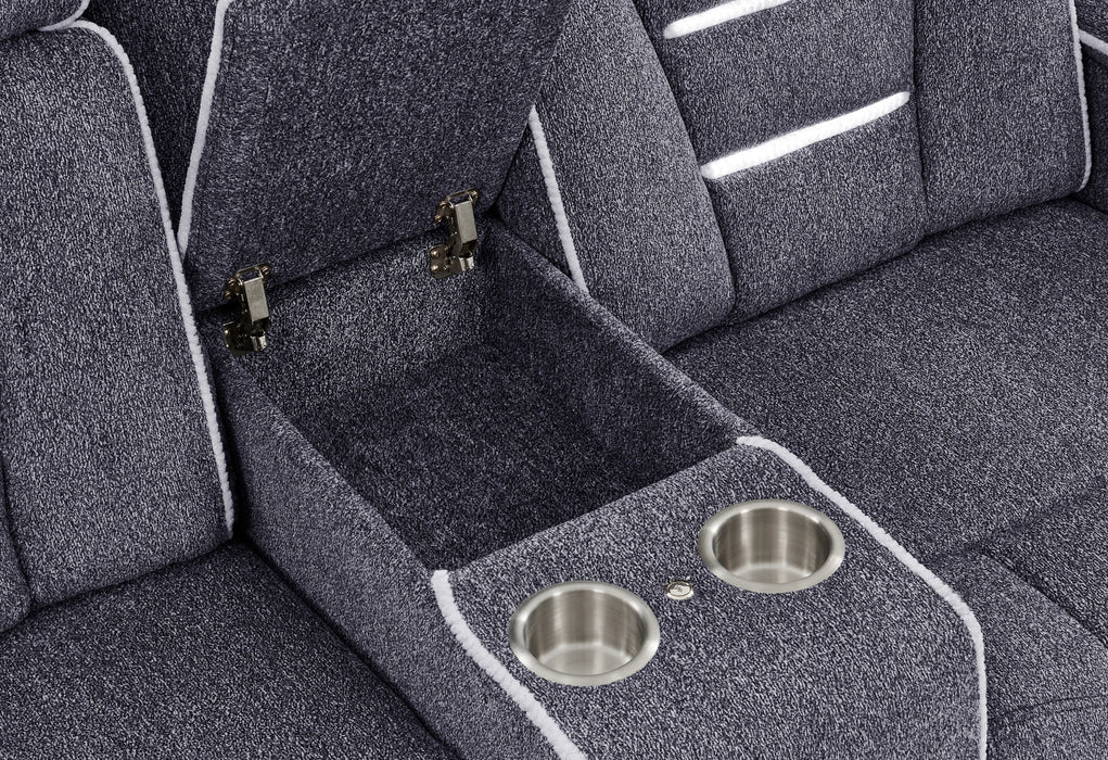U1895 Grey P2 Reclining Sofa/Console Reclining Loveseat/Recliner