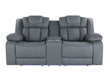 U7068 Grey 10 Power Console Reclining Loveseat with LED