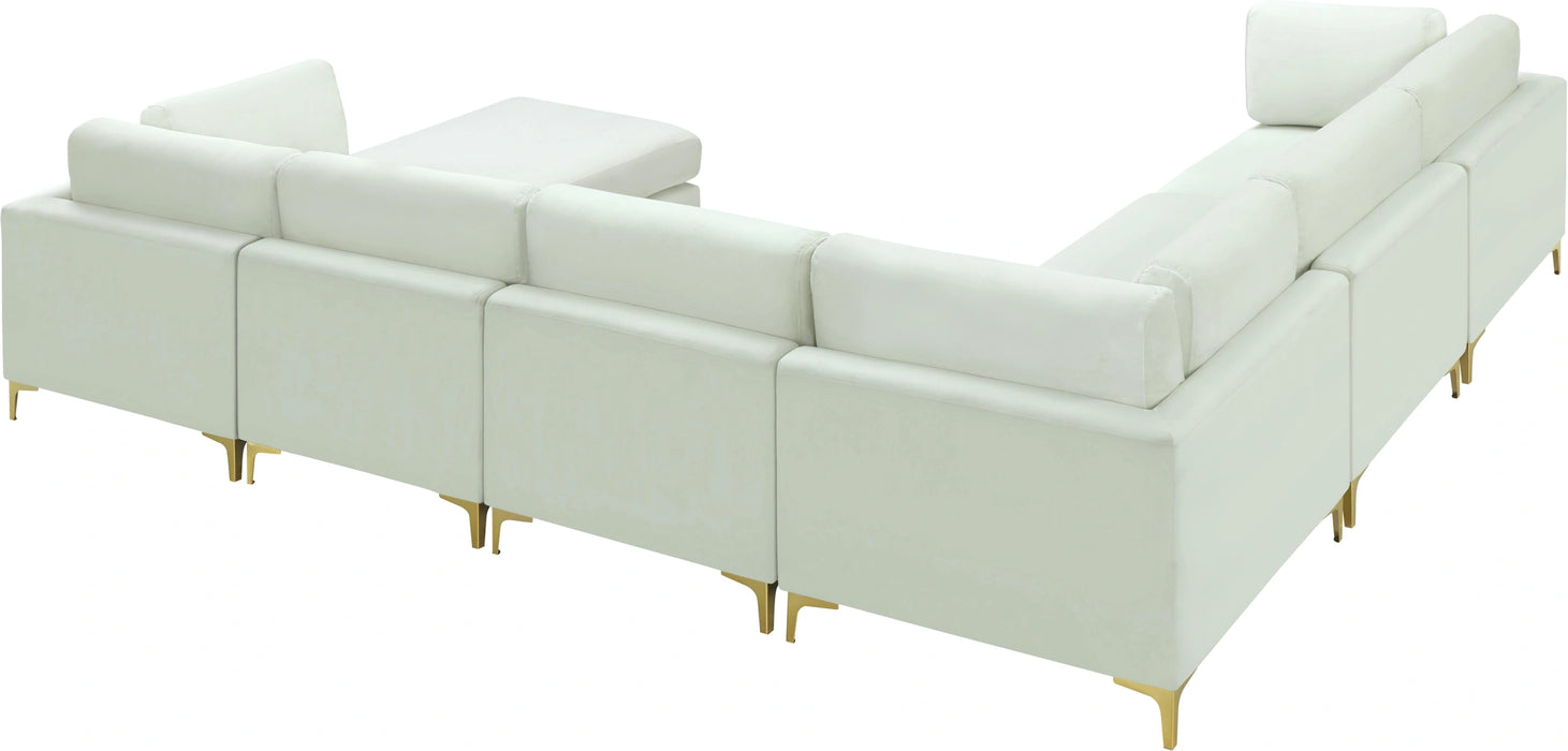 Julia Cream Velvet Modular Sectional (7 Boxes)