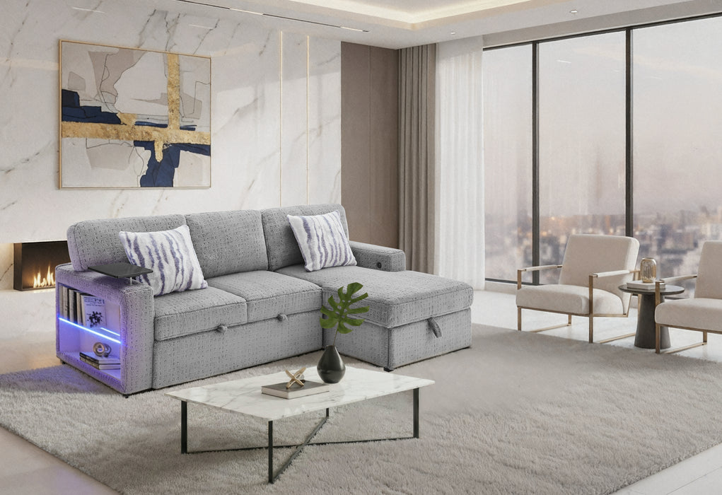 U0214 GREY SOFA BED