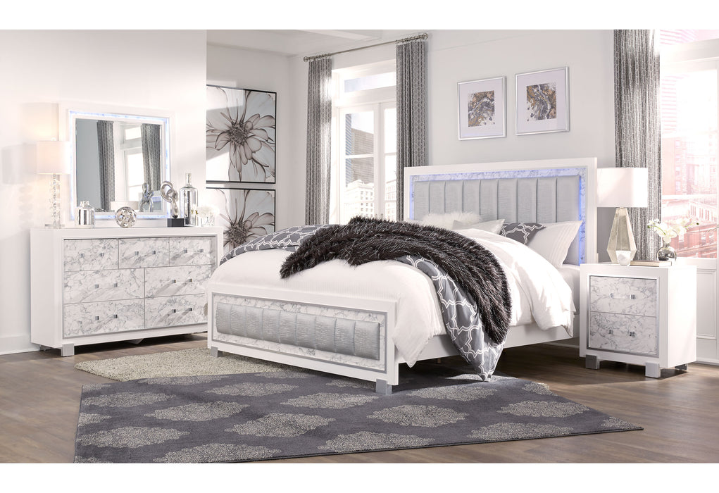 SANTORINI WHITE QUEEN BED
