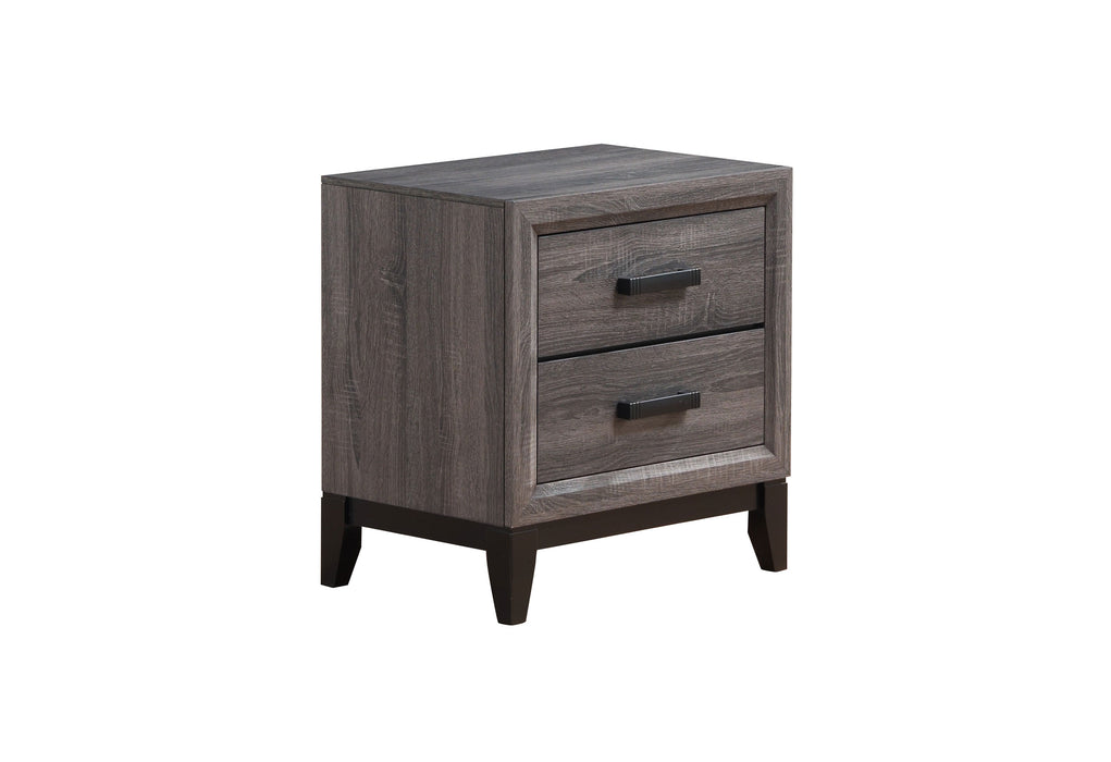 KATE FOIL GREY FULL BED, DRESSER, MIRROR AND NIGHTSTAND