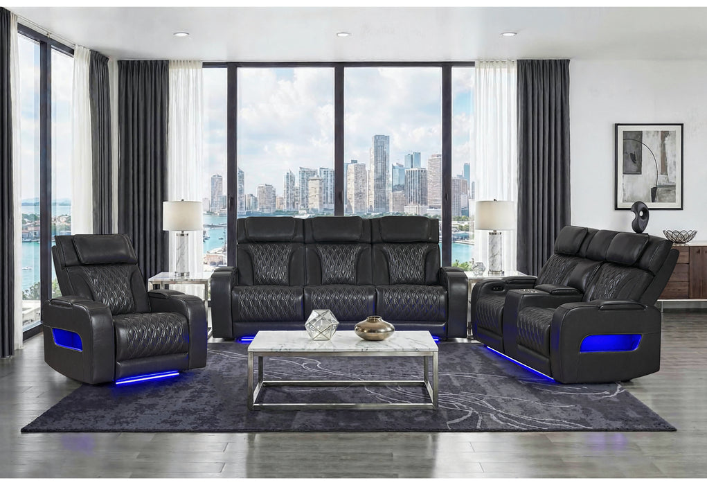 U8611 BLANCHE CHARCOAL P2 PWR REC SOFA/PWR CONSOLE REC LOVESEAT