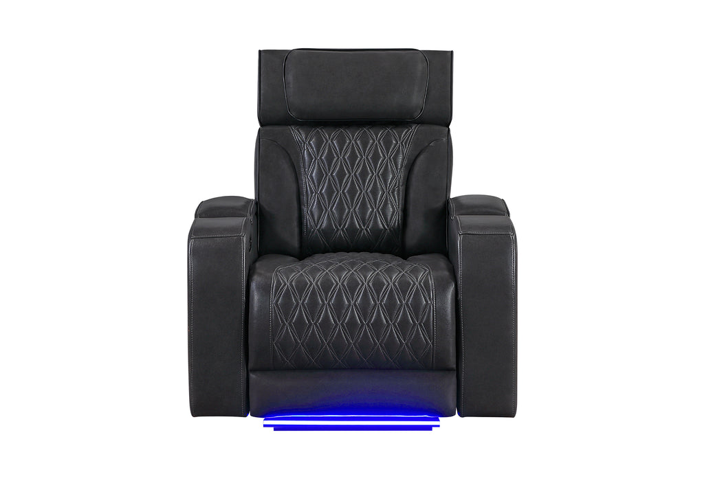 U8611 BLANCHE CHARCOAL POWER RECLINER WITH POWER HEADREST AND LED