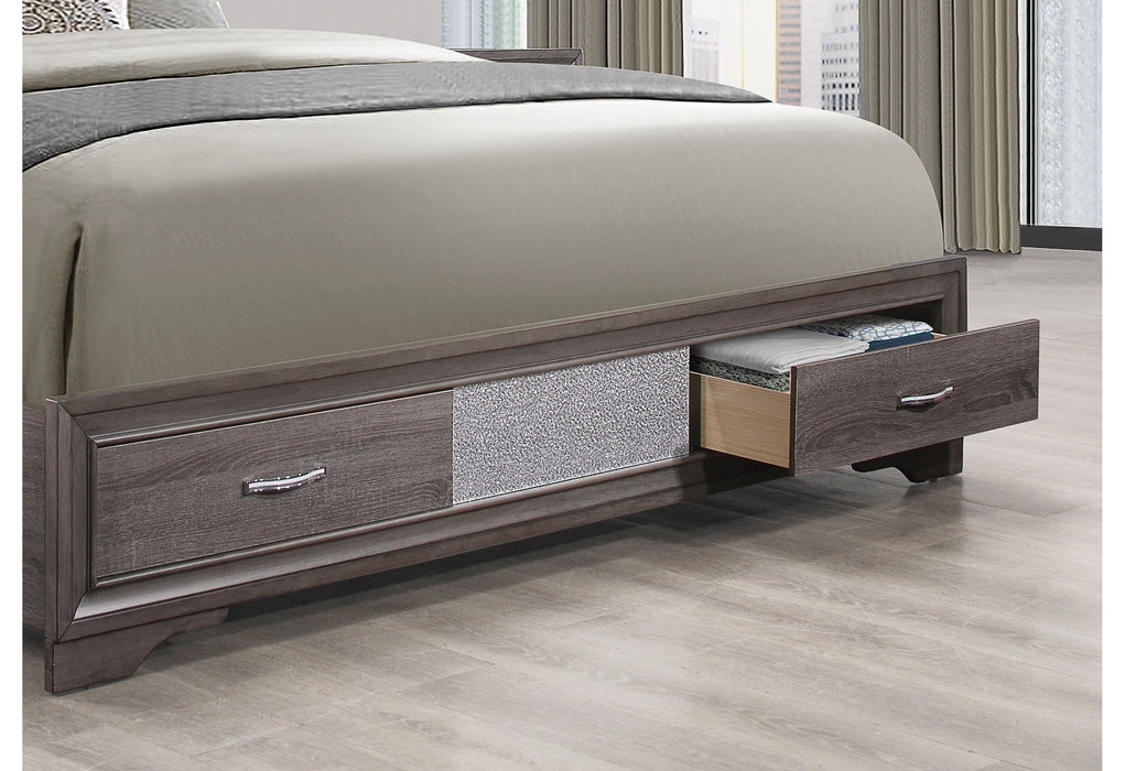 SEVILLE GREY QUEEN BED DRESSER MIRROR NIGHTSTAND