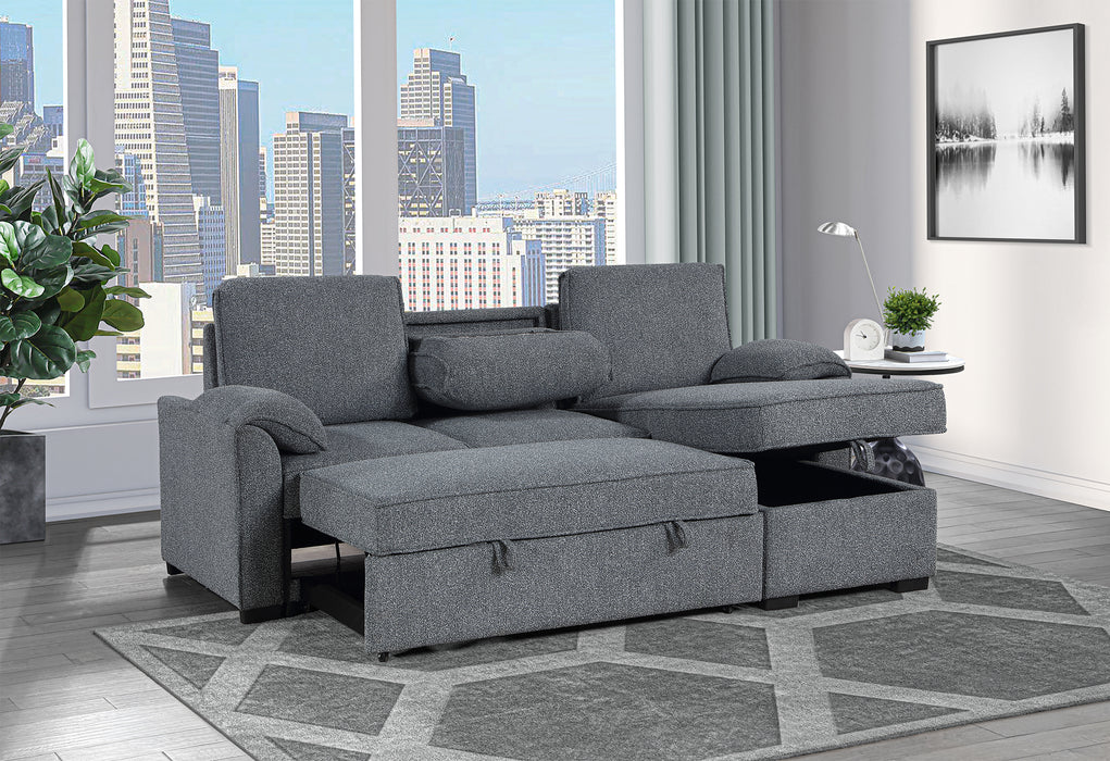 U0808 DARK GREY REVERSIBLE SOFA BED