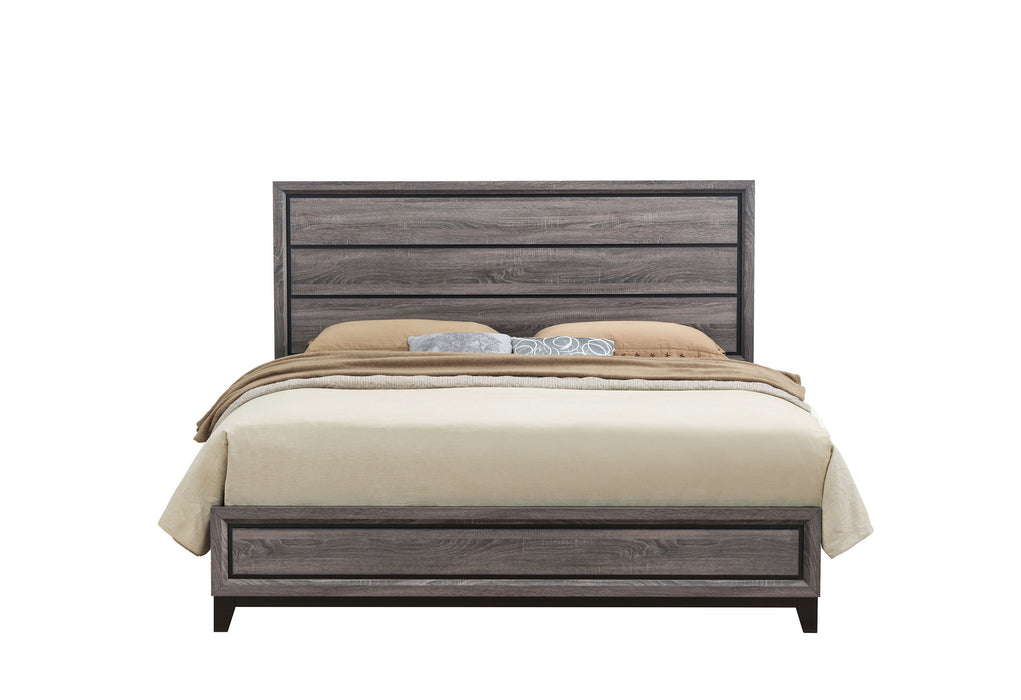 KATE FOIL GREY KING BED, DRESSER, MIRROR, NIGHTSTAND