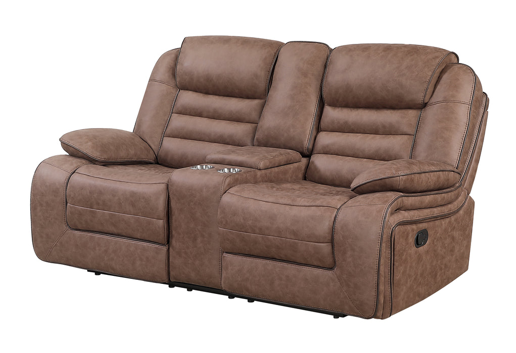 U2250 BROWN CONSOLE RECLINING LOVESEAT